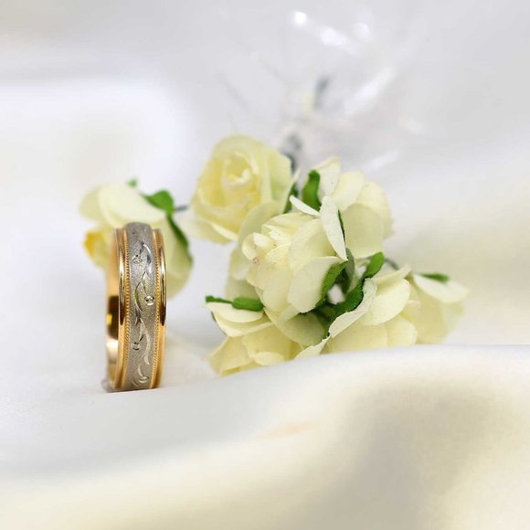 10 K Gold wedding Band 6mm , white gold, yellow gold, rose gold, engagement - Picture 2 of 3